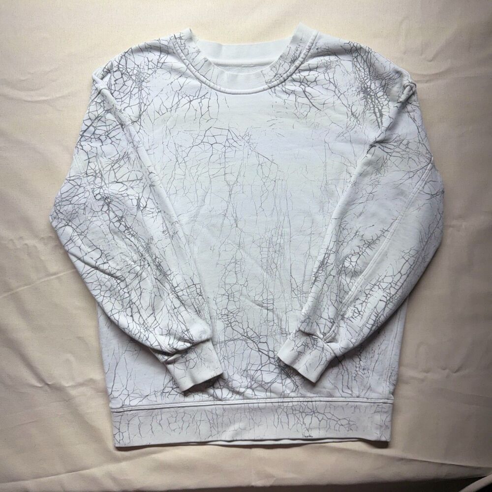 Lululemon Perfectly Oversized Crew in Thread Dye White Black! Size 2
